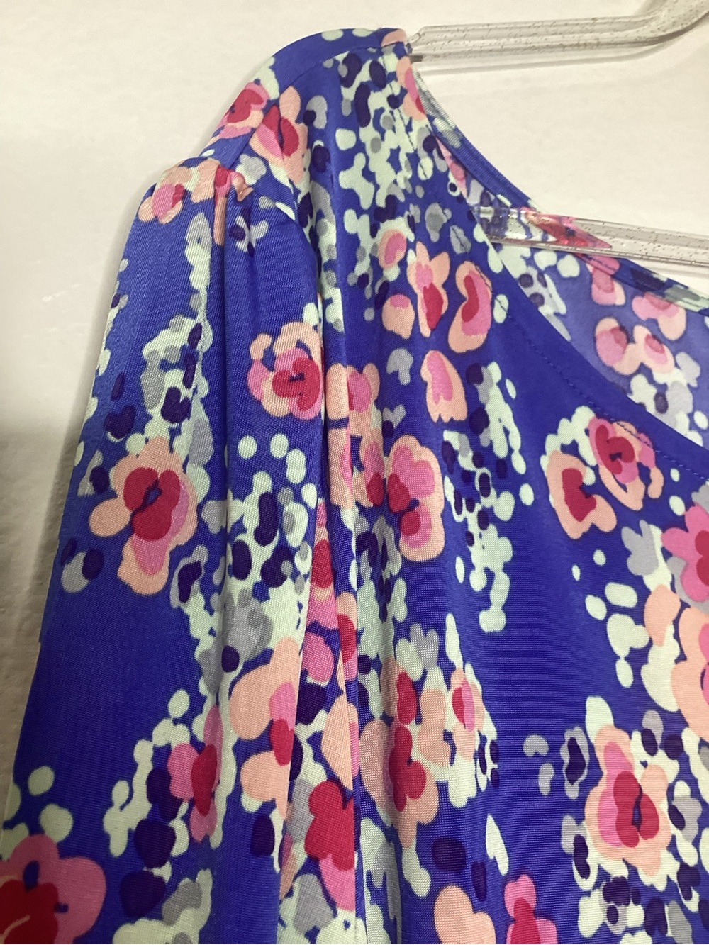 Mary Square NEW Blue Floral Shift Dress 3/4 Sleeves NWT XXL - Picture 4 of 8